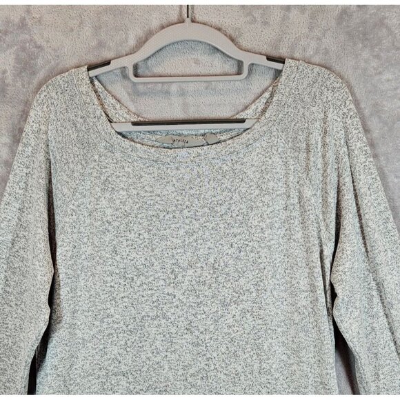 Athleta Womens L Long Sleeve Heathered Gray Tunic Top Athleisure yoga casual - Picture 3 of 11